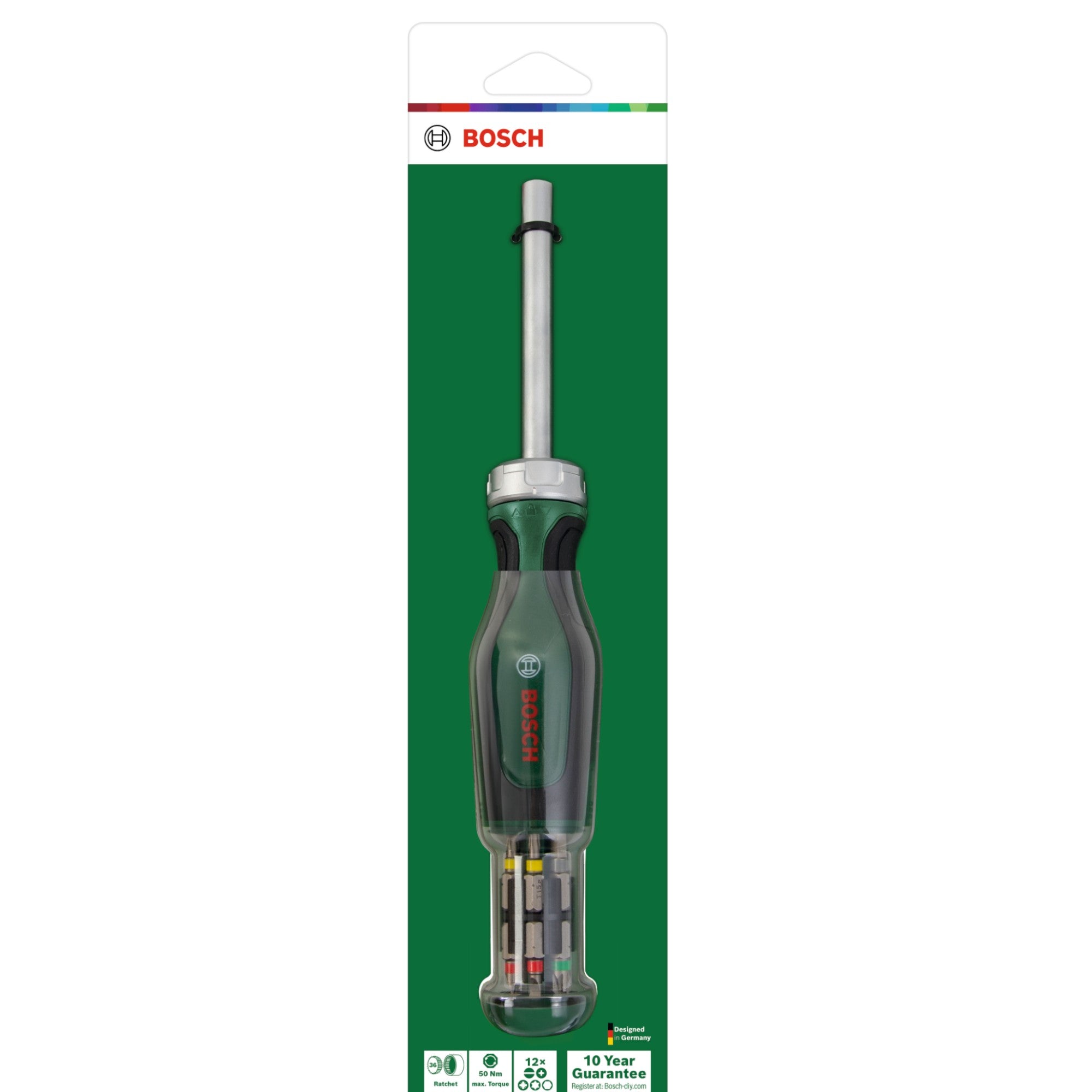 Bosch Ratschen Schraubendreher 12x Bit 1600A032V0 PH PZ SL TX Chrom Vanadium 0 - toolbrothers