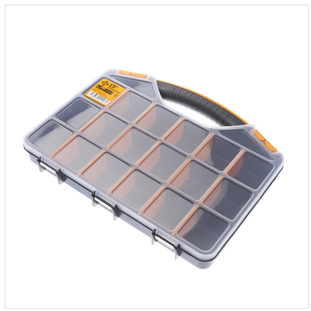 Forte Tools ORG-13 Tool Case in 33x25x5 cm, storage box, organizer with 18 different compartments, removable, solid box, anti-scratch lid (000051144773)